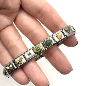 Vintage 00s D'linQ UBERRY JHD 18k Stretch Charm Bracelet - 17 Links 17 Charms